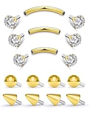 6/8/10mm Gold 18G Internal thread horseshoe ring