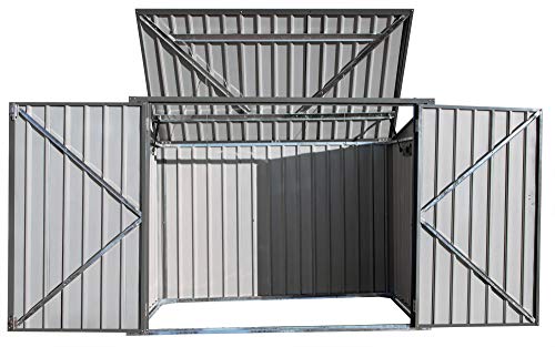 Arrow 6' X 3' Storboss Horizontal Outdoor Padlockable Steel Storage Shed, Charcoal #TOP28