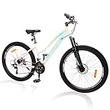 SmiloSprk Mountain Bike, 26 inch Outdoor Cycling Bike,21-Speed/High-Carbon Steel/Dual...