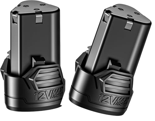 Image of KIMO 2 Pack 12V 2.0Ah Lithium-Ion Battery for KIMO 12V Ratchet Wrench, Brad Nailer, Drill Driver, Compatible with KIMO 12 Volt Power Tools