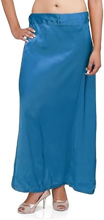 Womens Satin Petticoat Saree Underskirt Sari Underwear Free Size Adjustable