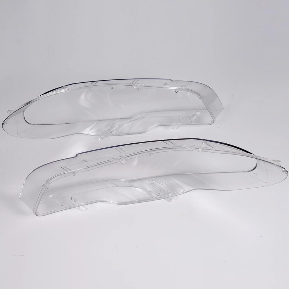 CNNELL Headlights Headlamps Lense Clear Lens Cover Replacement Compatible with 2007 2008 2009 2010 2011 2012 BMW X5 E70 4-Door(Clear)