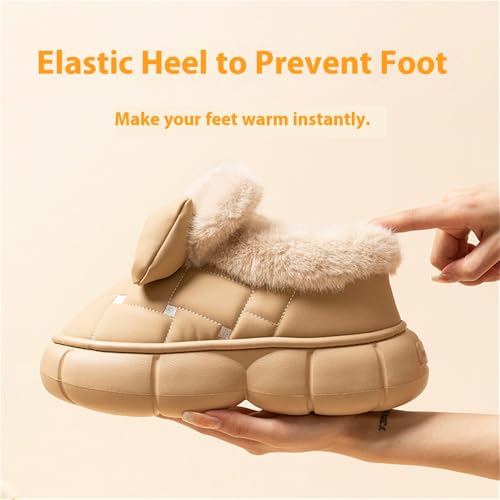 Women's Cute Bowknot Design Plush Lined Slipper, Bow Slippers, Bowknot Slippers, Winter Warm Anti-Skid Waterproof4