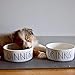 Dinner And Drinks Funny Farmhouse Ceramic Pet Food Bowls Set (Small)