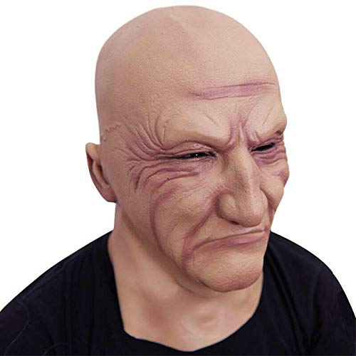 Buy Halloween Bald s Head Latex Head Full Head Gangster Society Horror