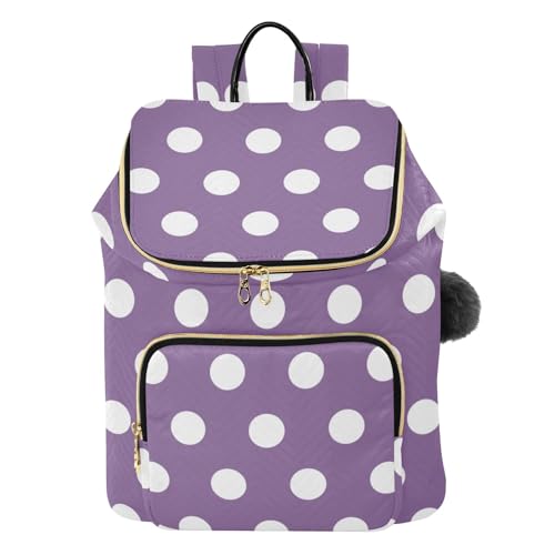 Sac à dos à pois violet pour femme idéal en voyage et en ville