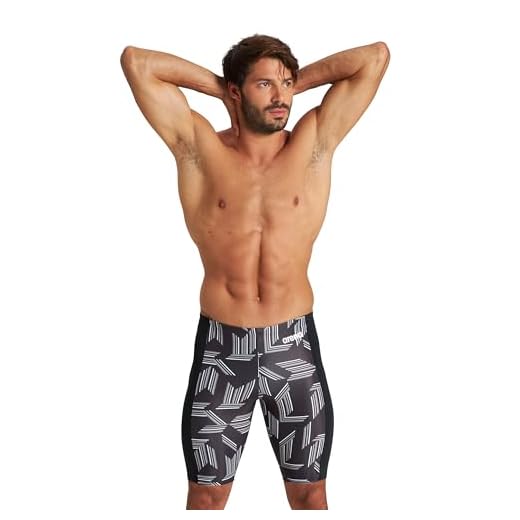 ARENA Bermuda de natação atlética para homens, corrida competitiva, treinamento, secagem rápida, compressão, roupa de banho resistente ao cloro, Preto e preto multi, 34