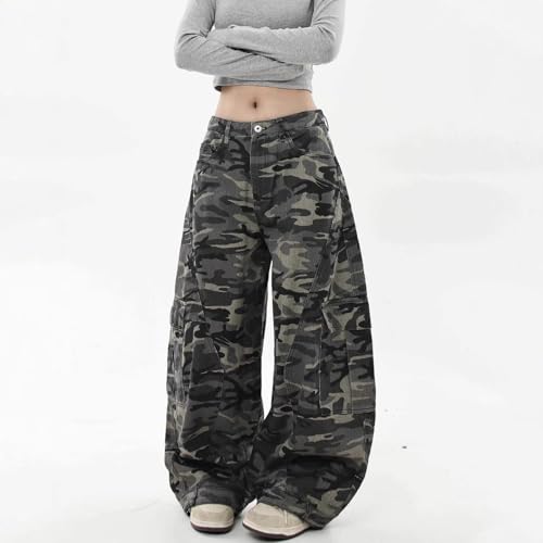 High Waist Wide Leg Camo Cargo Pants Multi Pockets Y2K Baggy Fit Streetwear Casual Trendy Loose Trousers2