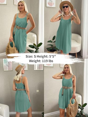 Charmo Hollow out Swimsuit Coverup for Women Spaghetti Strap Swim Cover Ups Swimwear Pockets Casual Summer Beach Dress 20253