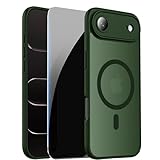 LWLFEKA Magnetic for iPhone Air Case,iPhone 17 Air with Privacy Screen Protectors & Camera Cover, Compatible with Magsafe Translucent Frosted Shock Proof Phone Case for 17Air Men Women/Girls-Green