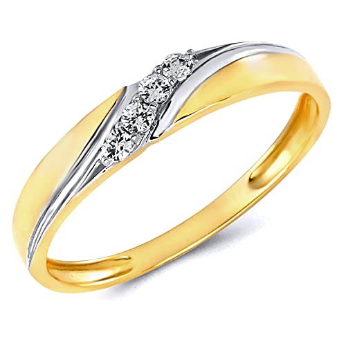 Ladies 14K Yellow Gold Engagement Ring And Wedding Band Bridal Set - Size 9 #TOP4