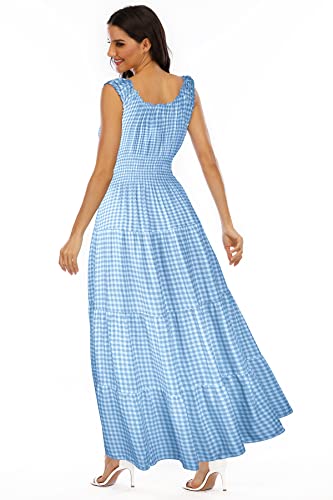 Image of OSTOO Women's 2026 Summer Boho Floral Print Tiered Casual Flowy Long Maxi Dress