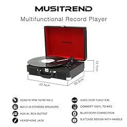 MUSITREND Plattenspieler mit Griff, 33/45/78 RPM Plattenspieler-Koffer-Design mit 2 integrierten Stereo-Lautsprechern… - Les Beatles, Paul McCartney, John Lennon, RIngo Starr, George Harrison MUSITREND Plattenspieler mit Griff, 33/45/78 RPM Plattenspieler-Koffer-Design mit 2 integrierten Stereo-Lautsprechern… – Image 6