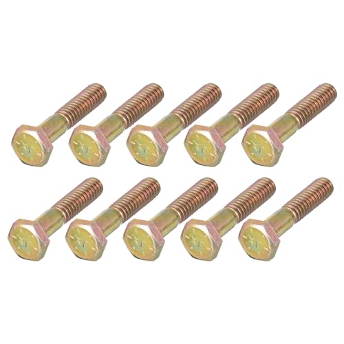 Image of METALLIXITY Hex Bolts (1 /4-20x1-1 /4 inch) 50Pcs, Carbon Steel Zinc Plated, Coarse Thread UNC Hex Head Screw Bolt - for Furniture Repair, Yellow