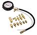 DHA Fuel Injector Injection Pump Pressure Tester Gauge Kit for Car Truck Motorcycle 0-140PSI, Fuel Rail Pressure Test Fittings Kit with Schrader Valve Adapter