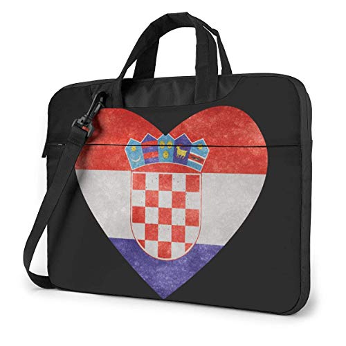 Preisvergleich Produktbild Kroatien Heart Flag Laptoptasche One Shoulder Shockproof Laptop Bag