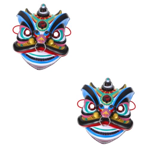 UPKOCH 2 Piezas Máscara De Oriental Hombres Máscara De Manual Completo Etapa De Rendimiento Reunión Anual Disfraz De Dragón Chino Máscara De Cabeza De Animal