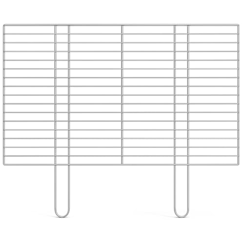 Prestivio BBQ Grillrost aus Edelstahl rostfrei für Holzkohlegrill Gasgrill pflegeleicht massiv mit Griffen stabile Qualität Grillgitter aus V2A Edelstahl 54x34 cm