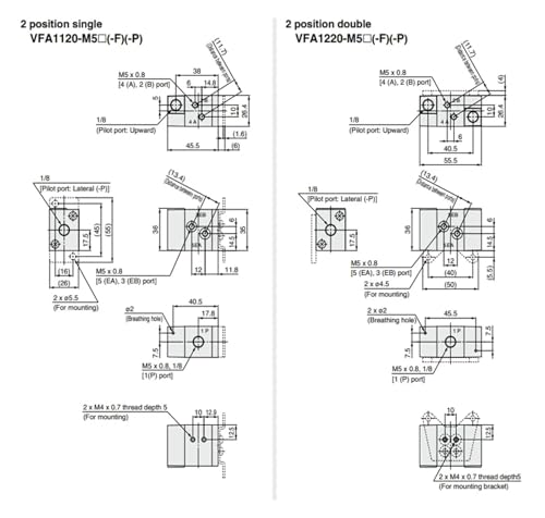Vanne pneumatique 5 voies VFA3230-02 à commutation rapide et stable