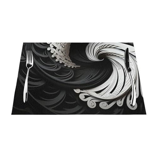 Sets de table antidérapants pour éviter les taches : lot de 6 en PVC lavable - 7