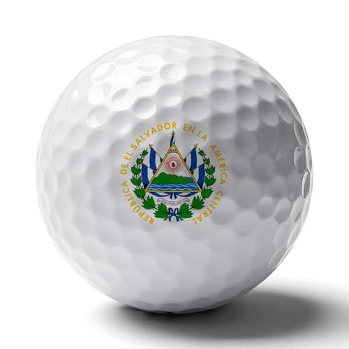 El Salvador Coat of Arms Print Golf Balls for Men Women Practice Training Golf Balls for Indoor Outdoor Use