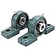 Lagerbock, 2 Stück Gehäuselager Stehlager Set UCP 205 25 mm selbstausrichtendes Stehlager Lager montiert Einheit Lager, Lager Stahl + Eisen Stehlager montiert Lager