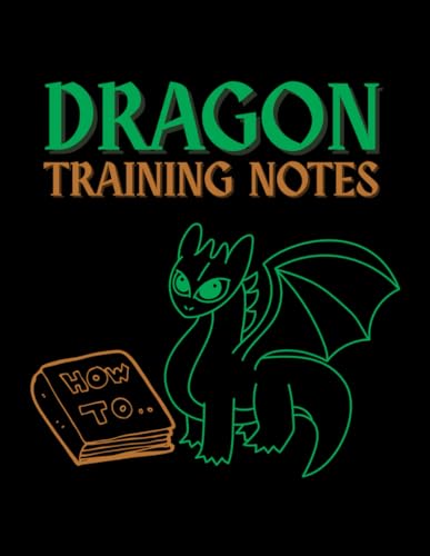 Dragon Training Notes – Blank School Supplies Notebook for Kids with Black Dragon Illustration and "How To" Book Design, 8.5x11 College Ruled, 100 Pages image 2