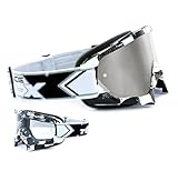 - Die Crossbrille für den Offroadbereich schützt gegen Staub, Schmutz oder Fahrtwind. Die MX Brille besitzt ein klares kratzfestes 3-D Lexanglas mit Schutzschicht sowie ein Spiegelglas, welches dabei liegt.