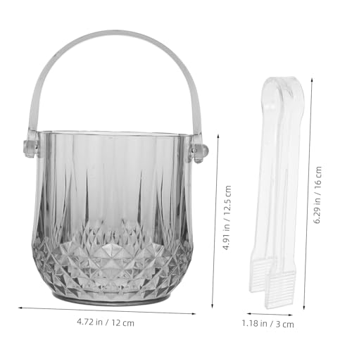 Cubo pequeño para hielo de plástico transparente y portátil para bares y discotecas 2