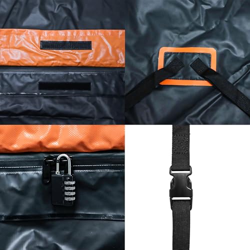 Car Roof Bag Rooftop Cargo Carrier Bag 15 Cubic Feet Waterproof for All Cars with/Without Rack, Includes Anti-Slip Mat, 8 Reinforced Straps, 6 Door Hooks, Storage Bag, Luggage Lock by MCCKLE