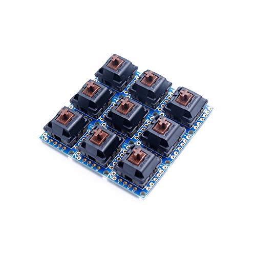 Treedix Key Switch Breakout Prototype PCB Board with 5 Pins Black Switches Key Click with R2 Keycap Compatible with Mechanical Keyboard(Packaged 9 sets) - Thumbnail 3