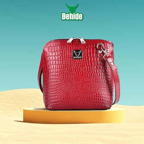 Image of BEHIDE Women's Genuine Leather Sling Bag - Stylish Cross-Body Handbag for Women, Adjustable Shoulder Strap