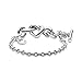 PANDORA Jewelry Knotted Heart T-Bar Sterling Silver Bracelet, 7.1