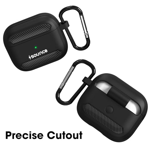 Sounce-Compatible-with-AirPods-Case-Clear-Shockproof-AirPods-TPU-Protective-Cover-with-Keychain-Front-LED-Visible-Supports-Wireless-Charging