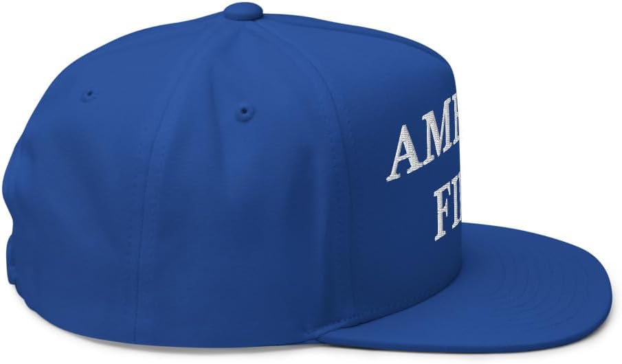 America First Hat - Embroidered Adjustable Structured Flat Bill Snapback Cap - Trump 2024 America First Election Gift