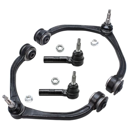 Image of Detroit Axle - 4pc Front End Suspension Kit for 2005-2010 Dodge Dakota, 2006-2009 Mitsubishi Raider, 2011 Ram Dakota, 2 Upper Control Arms w /Ball Joints 2 Outer Tie Rods Replacement