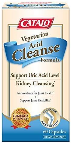 Vegetarian Acid Cleanse Formula, Support Healthy Uric Acid Level, Joint Health and Flexibility, Clinically Proven, Enhanced Bio-Availability, 60 Vegetarian Capsules