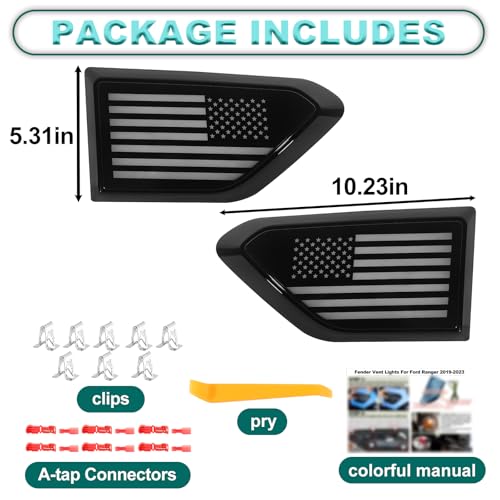Smoked Led Fender Side Marker Lights For 2019-2023 Ford Ranger Accessories by Zrebrio - Image 7