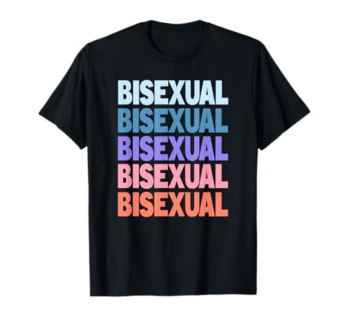 Funny Modern Repeated Text Design Bisexual T-Shirt