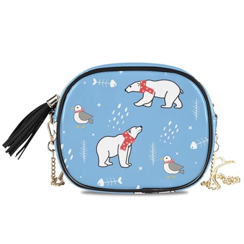 Sac bandoulière motif ours polaire, le cadeau idéal pour fille et femme