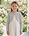 BOLEROSE Girls Long Sleeve Sparkle Cardigan Childrens Kids Bolero Shrug (Silver, 7-8 YRS)