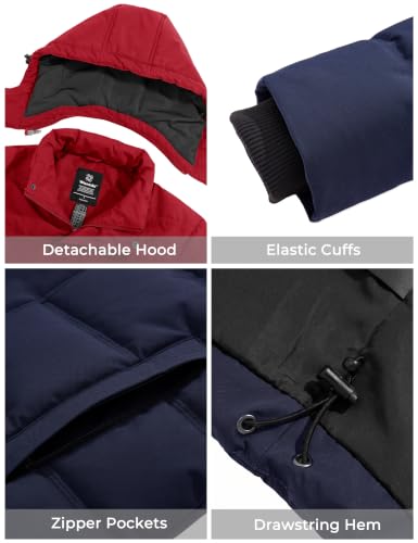 Image of wantdo Men's Puffer Jacket Hooded Winter Coat Warm Thicken Winter Jacket