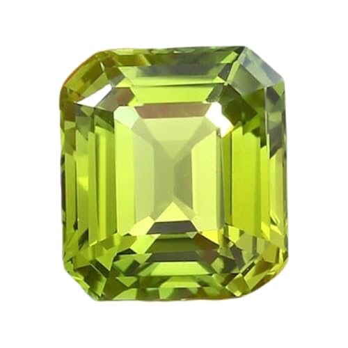 Saphir vert Ceylan naturel taille émeraude 12x11mm, cadeau idéal création DIY