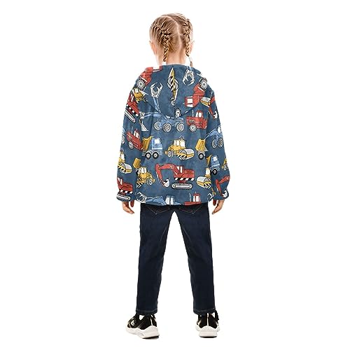 Image of Aflyko Boys Fleece Coat Blue Zip-Up Hoodie Girls Outerwear Kids Hooded Jacket