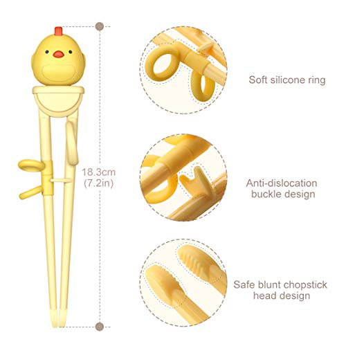 Training Chopsticks for Kids and Beginners - 1 Pair Chopstick with Attachable Learning Chopstick Helper - Right Handed Only