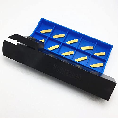 Tool Part for 1PCS 2020-4 Slotted Tool Holder + 10PCS MGMN400 M Grooved Insert MGEHL 2020 Insert Milling Turning Tool Holder - (Angle: MGEHL2020-4 / Shank Diameter: MGMN400 NC3030)
