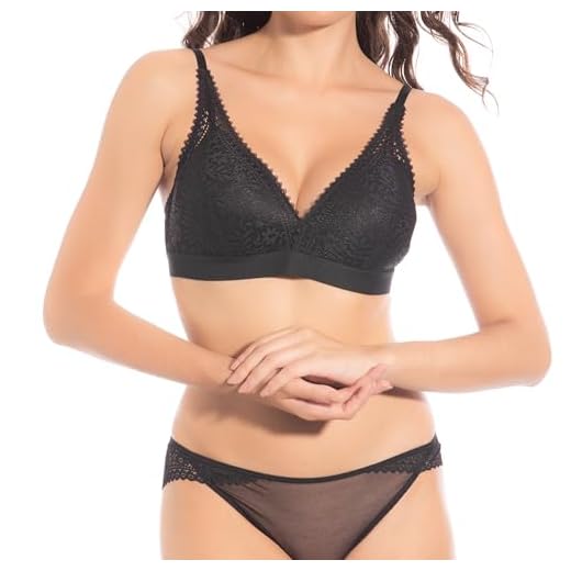Selene Modelo Marcela B. Sujetador con Relleno SIN Aros con Tejido DE Encaje. Ref. 364, Negro, 90 para Mujer