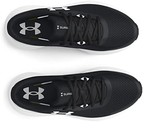 Under Armour Boy's Surge 3 Running Shoe, Black (001)/White, 5.5 Big Kid | Image 3