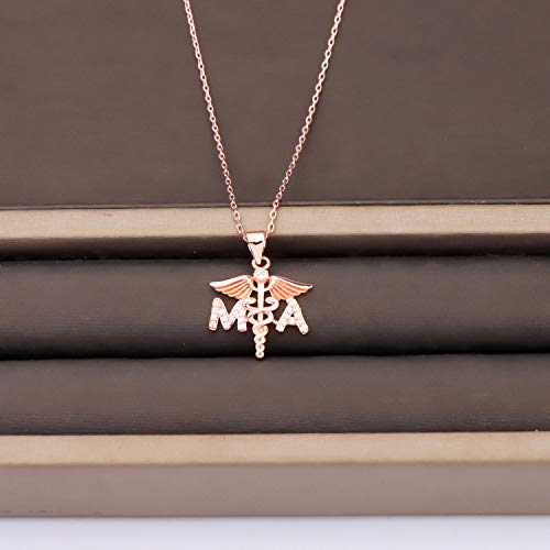 CENWA Medical Assistant Caduceus Angel Necklace - MA Student and Graduation Gift4