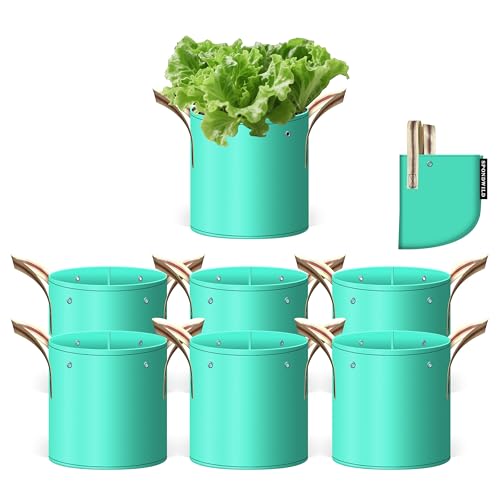 SPONDWILD 7 Pcs 3 Gallon Grow Bags, PE Garden Pots with Handles for Plants